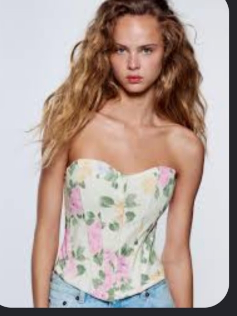 ZARA Floral Mini Tube Top Pink & Purple Size Small NWT